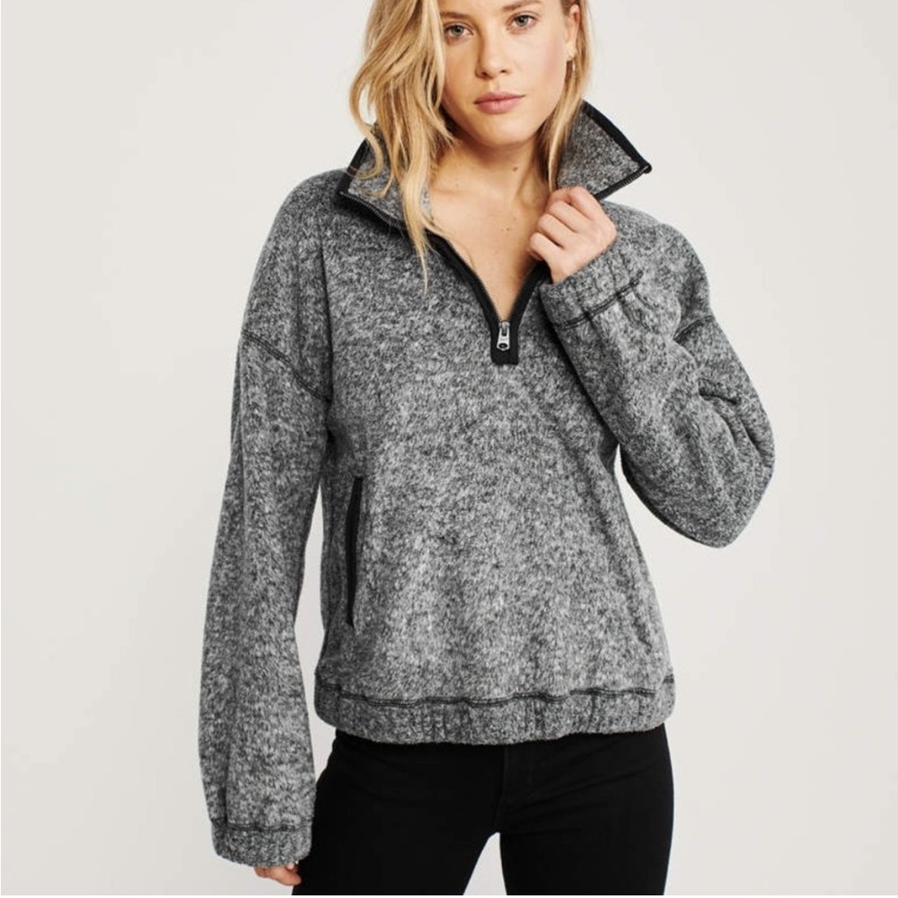Abercrombie Polar Fleece Half-Zip Sweatshirt